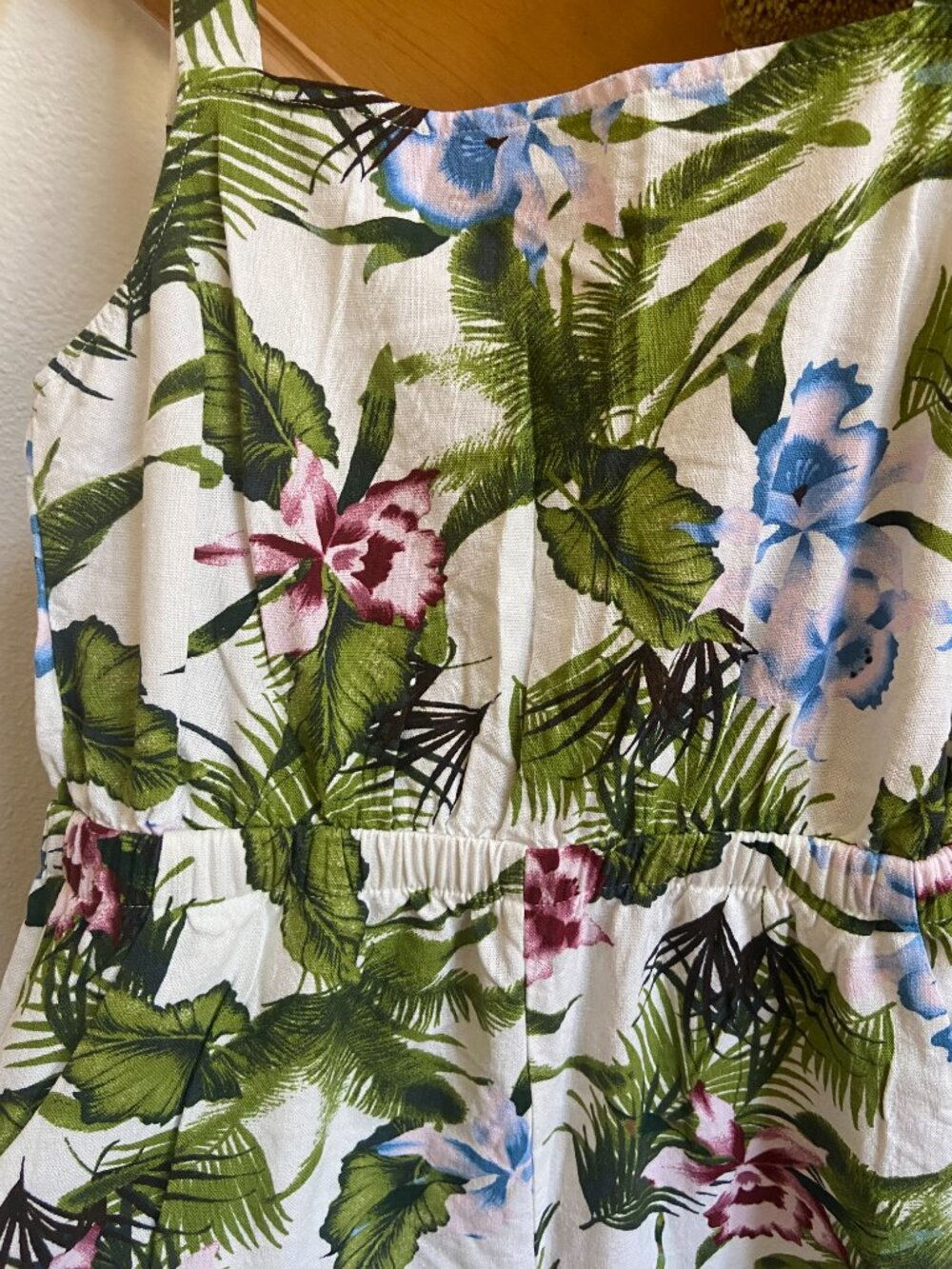One Clothing tropical jumpsuit cropped leg linen blend sz S never worn - Picture 2 of 9